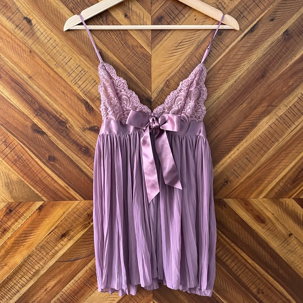 NWT Victoria’s Secret Purple Babydoll Lingerie XS with Matching G-string